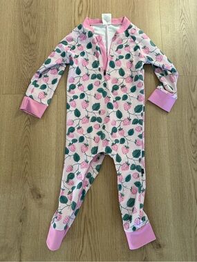 Honeysuckle Swim Co. Full Zipper Sunsuit - Strawberry Vine